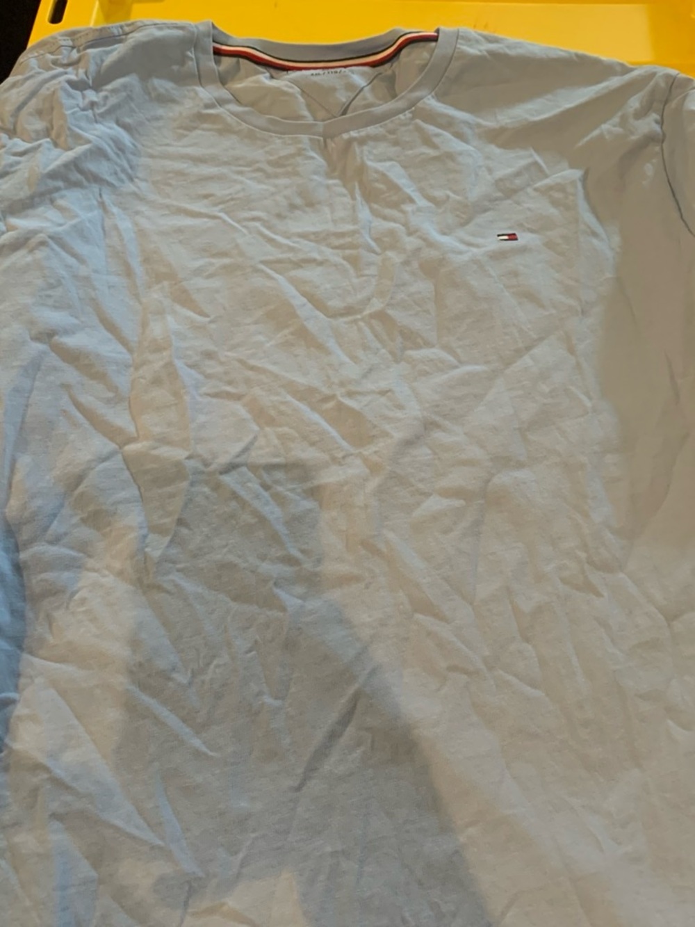 Tommy Hilfiger Pale Blue Short Sleeve Crew T-Shirt with Logo